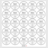 Eenvoudige Witte het Dekseletiket 2.75"dia van de  Sticker (Vel)