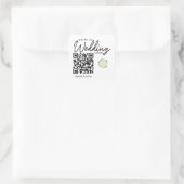 Eenvoudige Witte Hortensia Huwelijks QR Code Stick Vierkante Sticker (Tas)