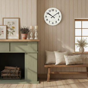 Eenvoudige witte houten ronde klok