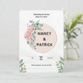 Eenvoudige witte huwelijksuitnodiging kaart (Staand voorkant)