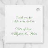 Eenvoudige witte hydrangeas Greenery Wedding Crest Bedankjes Labels (Achterkant)