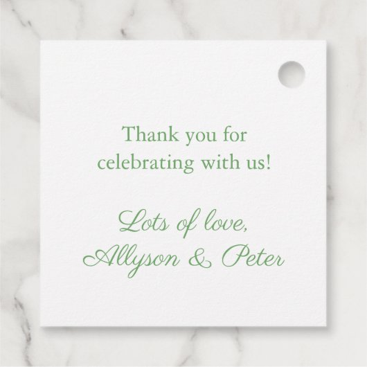 Eenvoudige witte hydrangeas Greenery Wedding Crest Bedankjes Labels (Achterkant)