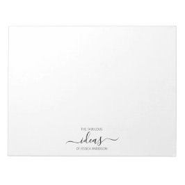 Eenvoudige witte ideeën naam papier pad notitieblok