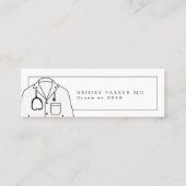 Eenvoudige witte jas ceremonie Afstuderen Contactkaartje (Achterkant)