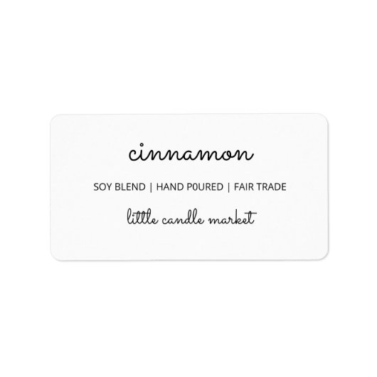 Eenvoudige witte-kaarslabels etiket (Voorkant)