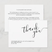 Eenvoudige witte kalligrafie bedankkaart (Voorkant / Achterkant)