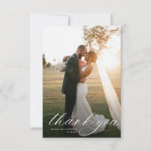 eenvoudige witte kalligrafie bruiloft bedankt voor (Voorkant)