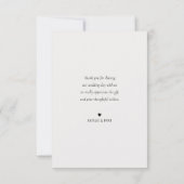 eenvoudige witte kalligrafie bruiloft bedankt voor (Achterkant)