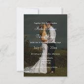 eenvoudige witte kalligrafie trouwdag foto kaart (Voorkant)