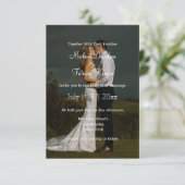 eenvoudige witte kalligrafie trouwdag foto kaart (Staand voorkant)