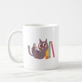 Eenvoudige witte kat koffiekop koffiemok