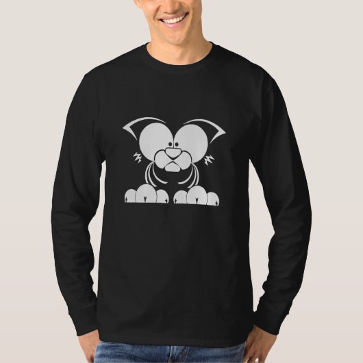 Eenvoudige witte kat t-shirt (Voorkant)