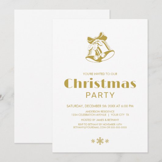 Eenvoudige witte kerstcadeau kaart (Voorkant / Achterkant)