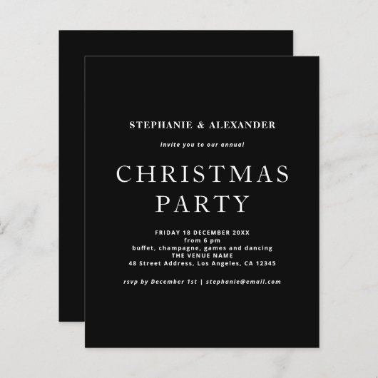 Eenvoudige witte kerstfeestdag (Voorkant / Achterkant)