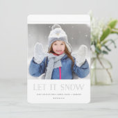 Eenvoudige witte kerstKaarten | Laat het sneeuwen Kaart (Staand voorkant)