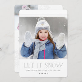 Eenvoudige witte kerstKaarten | Laat het sneeuwen Kaart