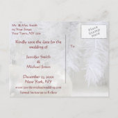 Eenvoudige witte kerstwinter Save the Date Aankondigingskaart (Achterkant)