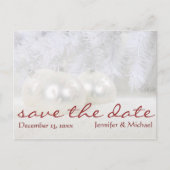 Eenvoudige witte kerstwinter Save the Date Aankondigingskaart (Voorkant)