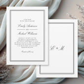 Eenvoudige witte klassieke elegante bruiloft kaart