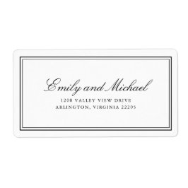 Eenvoudige witte klassieke elegante typografie etiket