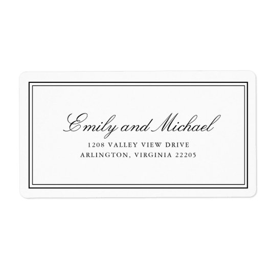 Eenvoudige witte klassieke elegante typografie etiket (Voorkant)