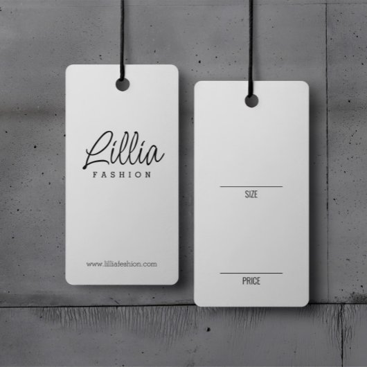 Eenvoudige Witte Kleding Display Prijs Kaart Hang