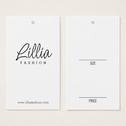 Eenvoudige Witte Kleding Display Prijs Kaart Hang  (Voorkant /achterkant)