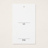 Eenvoudige Witte Kleding Display Prijs Kaart Hang (Achterkant)