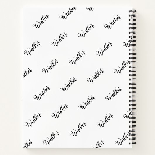 Eenvoudige witte kleur - Initiaal naam monogrammed Notitieboek (Achterkant)