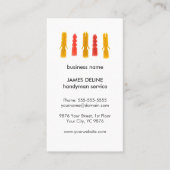Eenvoudige Witte Kleurrijke Dowels Handyman Servic Visitekaartje (Voorkant)