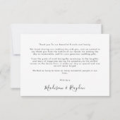 Eenvoudige witte landschap foto bruiloft bedankkaart (Achterkant)