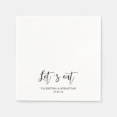 Eenvoudige witte laten eten bruiloft papieren serv servet (Voorkant)