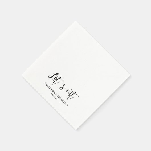 Eenvoudige witte laten eten bruiloft papieren serv servet (Hoek)