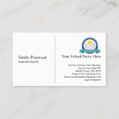 Eenvoudige witte leraar met School Logo en QR-code Visitekaartje (Voorkant)