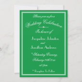 Eenvoudige witte lettertype details smaragdgroene  kaart (Voorkant)