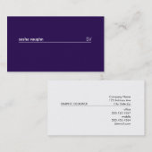 Eenvoudige witte lijn (diep paars) visitekaartje (Voorkant / Achterkant)