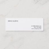 Eenvoudige witte lijn / leer mini visitekaartje (Achterkant)