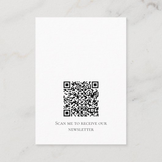 Eenvoudige Witte & Lila Oorbelvertoning QR Code Lo Visitekaartje (Achterkant)