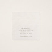 Eenvoudige Witte Linnen (afbeelding) Ketting Displ Vierkante Visitekaartjes (Achterkant)