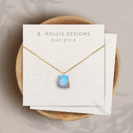 Eenvoudige Witte Linnen (afbeelding) Ketting Displ Vierkante Visitekaartjes