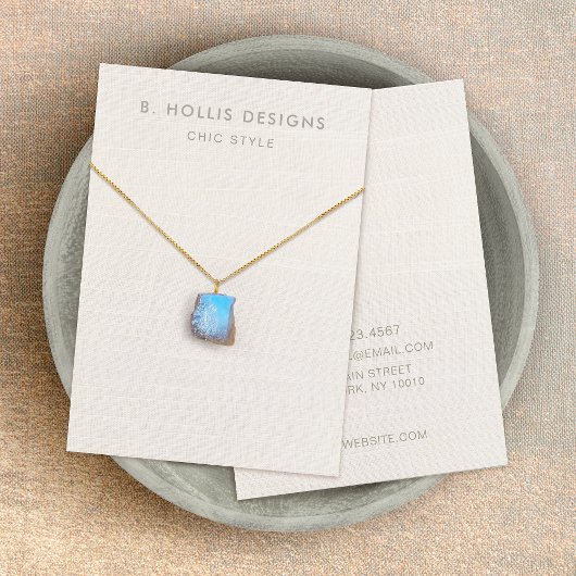 Eenvoudige Witte Linnen (afbeelding) Ketting Displ Visitekaartje