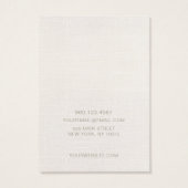 Eenvoudige Witte Linnen (afbeelding) Ketting Displ Visitekaartje (Achterkant)