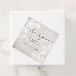 Eenvoudige Witte Madeliefjes Rustieke Boho Bruilof Bedankjes Labels