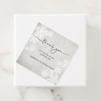 Eenvoudige Witte Madeliefjes Rustieke Boho Bruilof Bedankjes Labels