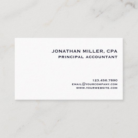 Eenvoudige Witte Marine Blauw Goud Kompas Logo Visitekaartje (Voorkant)