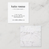 Eenvoudige witte marmer Professional Vierkante Visitekaartje (Voorkant / Achterkant)