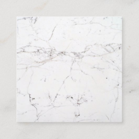 Eenvoudige witte marmer Professional Vierkante Visitekaartje (Achterkant)