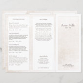 Eenvoudige Witte Marmeren Salon Spa TriFold Brochu (Voorkant / Achterkant)