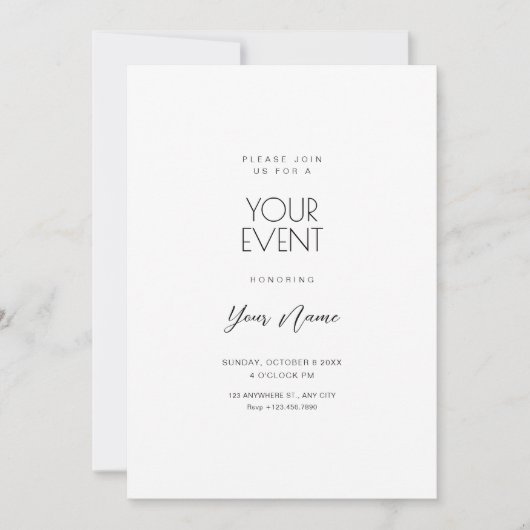 Eenvoudige witte minimalist kaart (Voorkant)