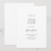 Eenvoudige witte minimalist kaart (Voorkant / Achterkant)